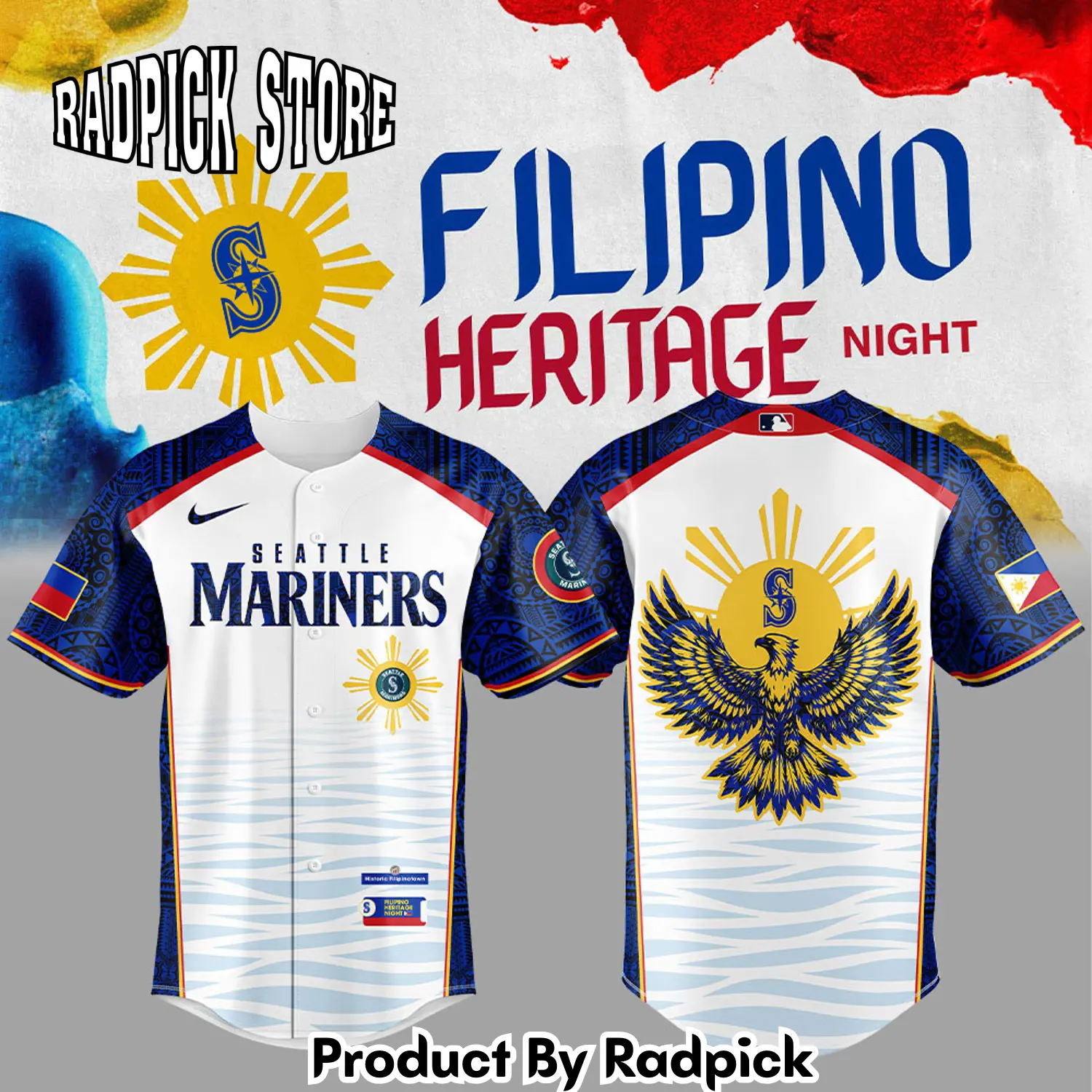 Radpick seattle mariners filipino heritage night new combo baseball jersey rp127125